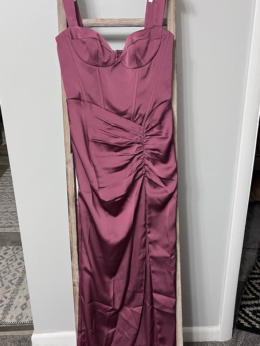 Christian Siriano long Satin Dress - Desert Rose